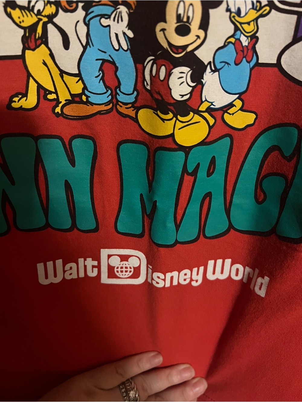 DISNEY Classic "Make your Own Magic" Graphic T Shirt Red White Women's Size XL - Picture 3 of 5